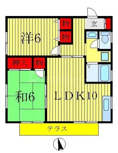 パークハイツ花伊B【1階】の間取り