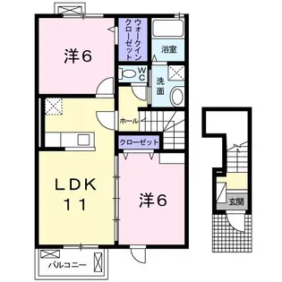 2LDKの間取り画像