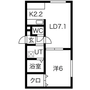 ラディアンス東野幌【2階】の間取り