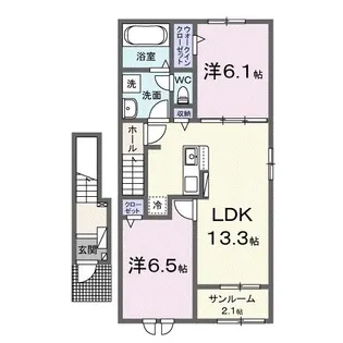 ヤマヨハイツ【2階】の間取り