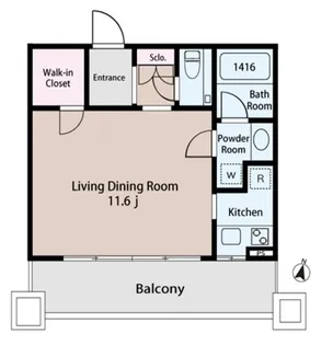 EPONOQU市ヶ谷【8階】の間取り