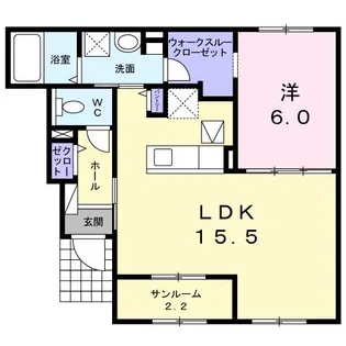 ヴィラージオ スズ【1階】の間取り