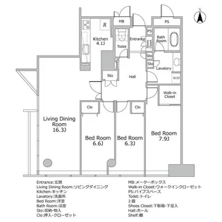 浜松町スクエア studio【17階】の間取り