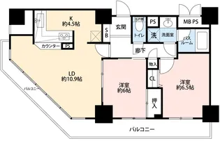 本八幡キャピタルタワー【6階】の間取り