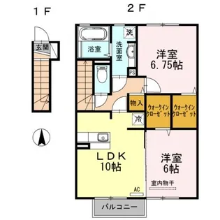 アーバンキャンドルII B【2階】の間取り