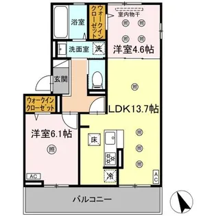 セゾン箱崎宮前【1階】の間取り