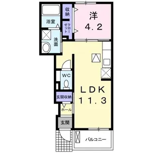 クレセール聖蹟【1階】の間取り