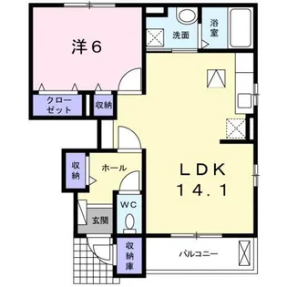 ラ ポルテ ルージュII【1階】の間取り