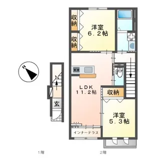 レユシール【2階】の間取り