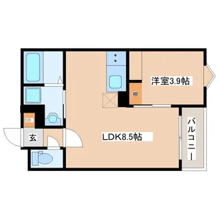 グロウランス薬師堂II【1階】の間取り