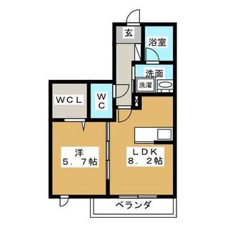 Villeneuve芦辺【3階】の間取り