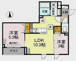 セレスティア南花畑III【2階】の間取り