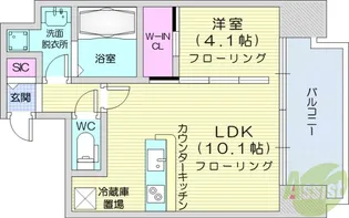 デュオフラッツ仙台木町通リネア【10階】の間取り