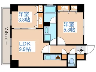 PRIME URBAN大通東【2階】の間取り