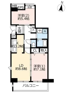 URプラザシティ新所沢けやき通り第二【2階】の間取り
