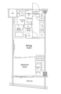 ザ・パークハビオ渋谷クロス【7階】の間取り