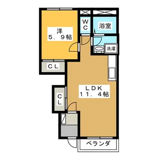 かかみの御苑【1階】の間取り