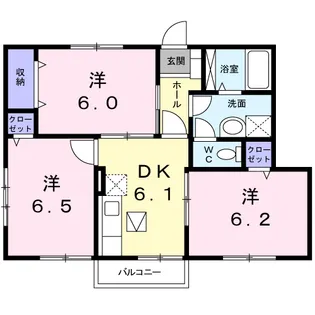 ソレイユ・シャルマン【1階】の間取り