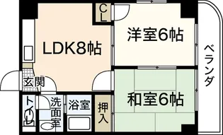 第55東白島ビル【7階】の間取り