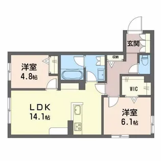 グリーンガーデン東雲【1階】の間取り
