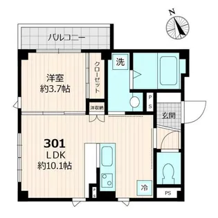 グランリュクス東大井【3階】の間取り