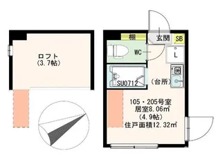 ハーモニーテラス志茂?【1階】の間取り