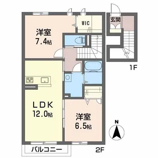フルールカズン A棟【2階】の間取り