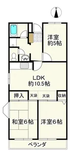 カルミアハイツ(600M光回線+ホームWiFi!)【3階】の間取り