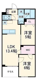 プエンテリア岡崎【1階】の間取り