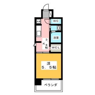 エステムコート名古屋鶴舞シエル【9階】の間取り