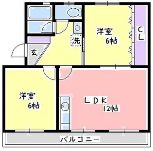 桃山コーポ2号棟【2階】の間取り