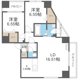 WELLZ N5【12階】の間取り