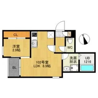 REGALEST NORTH宮城野原【1階】の間取り