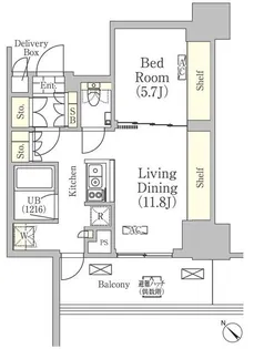 メゾンカルム日本橋馬喰町【14階】の間取り