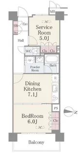 フェールメゾン西大島【5階】の間取り