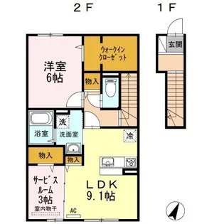 フローリー【2階】の間取り