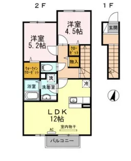 ウエストヴィレッジIIA棟【2階】の間取り