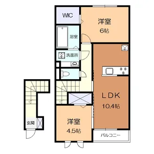 クレイドル北山田【2階】の間取り