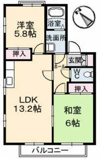 ディアス戸坂新町 A棟【1階】の間取り