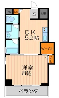ブランミュール文の里【6階】の間取り