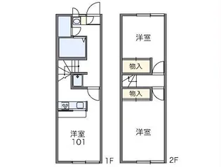 レオパレスウエストサフラン【1階】の間取り