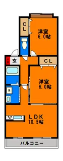 グローバルヴィラ参番館【2階】の間取り