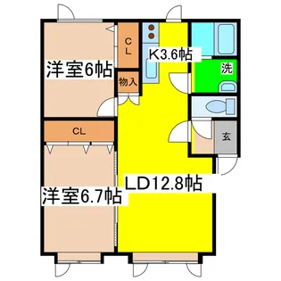 ハイツポプルス【2階】の間取り