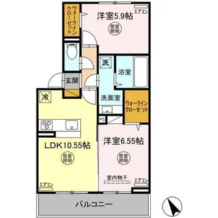 メゾンドラメール【3階】の間取り