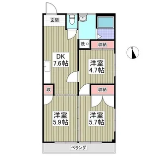 ハイツSK【3階】の間取り