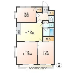 サンパレス府中【1階】の間取り