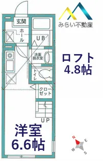 ハーミットクラブハウスパルティーレ【1階】の間取り