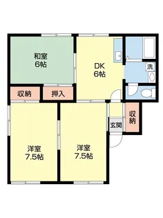 カーサみよしA【1階】の間取り