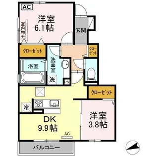 D-カヴァデール【1階】の間取り