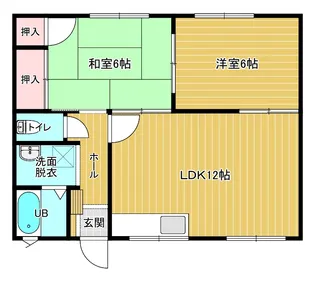 グリーンピアハイツB棟【1階】の間取り